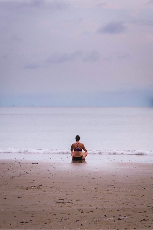 Meditate on the beach in Vietnam