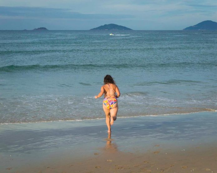 Running on the beach in Vietnam