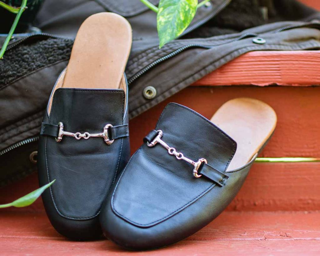 Getting shoes made in Hoi An, Vietnam: custom leather loafer slides. Gucci loafer slide dupes!