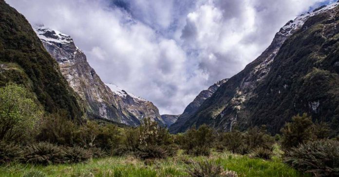 Mountain Valley on Milford Track, New Zealand